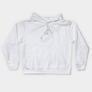 Great Dane - one line drawing Kids Hoodie